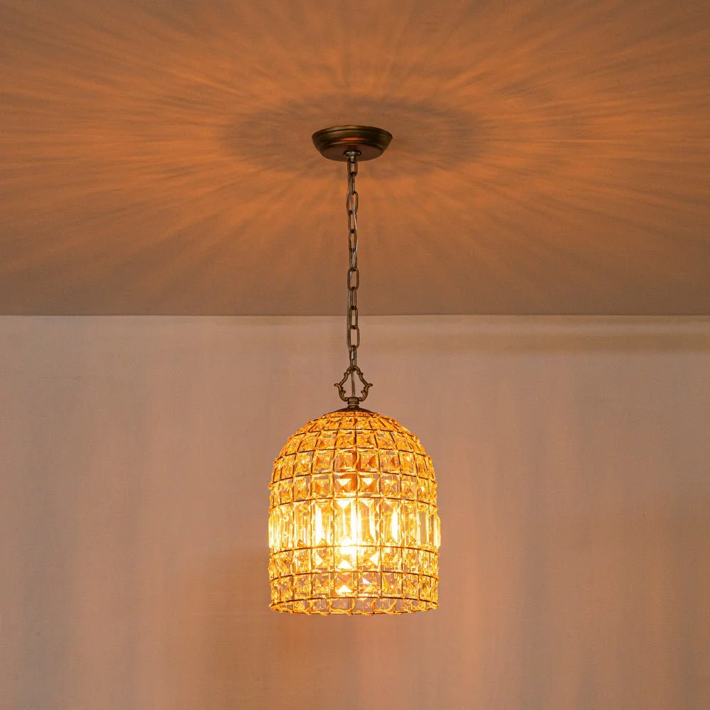 (OpenBox) French Antique Brass Crystal Cage Chandelier - Image 9