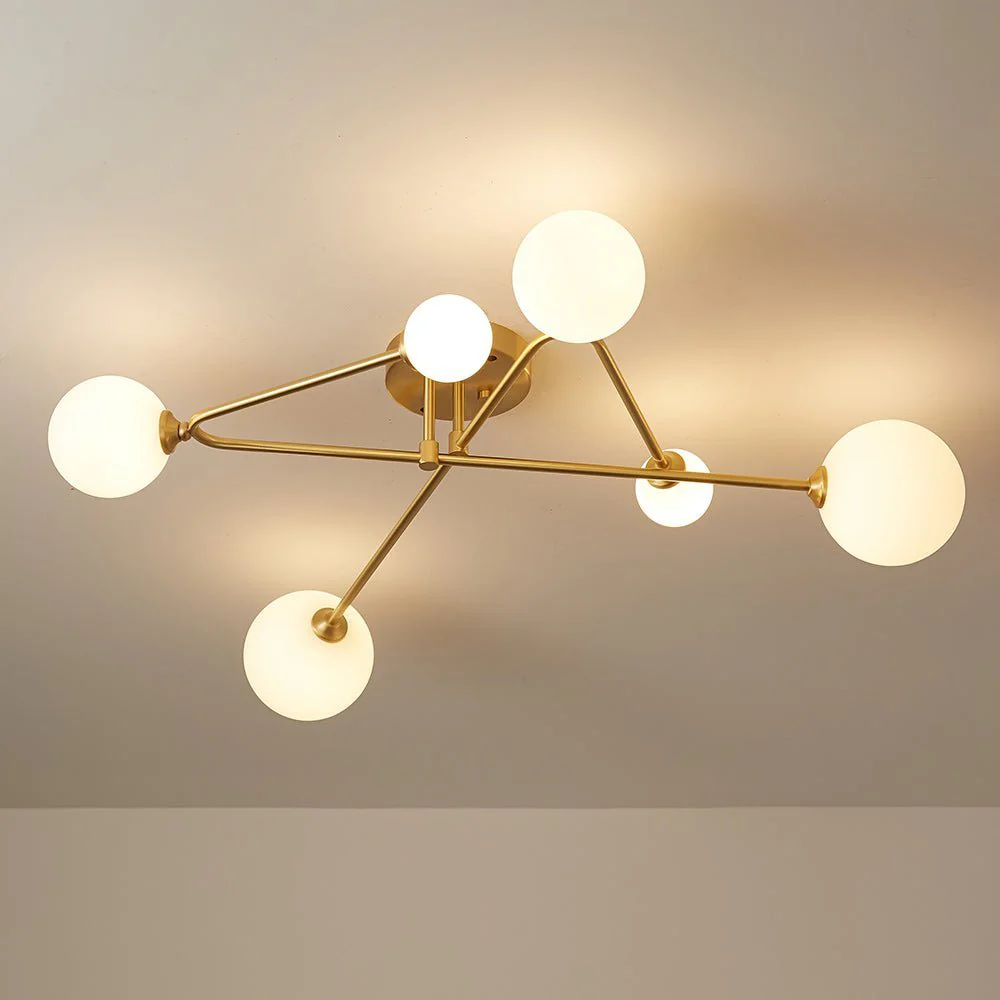 (OpenBox) Frosted Bubble Linear Sputnik Semi Flush Mount - Image 6