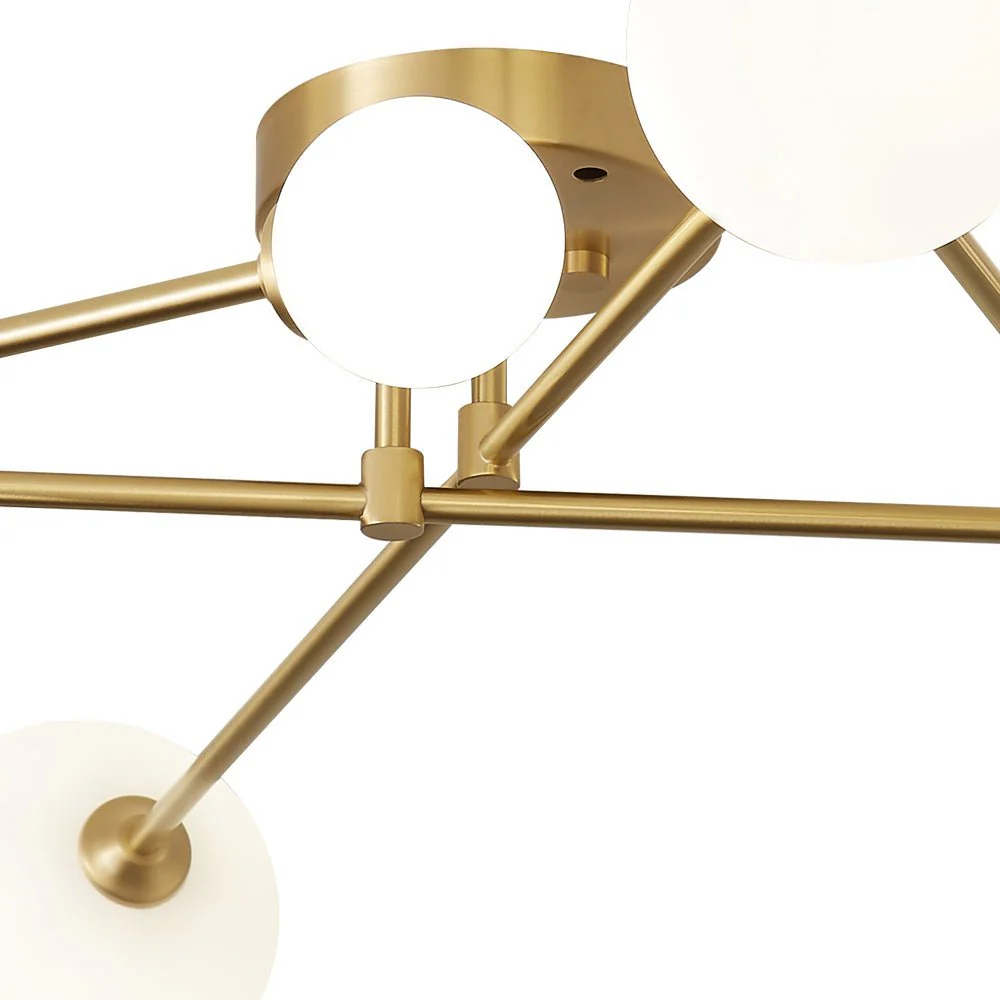 (OpenBox) Frosted Bubble Linear Sputnik Semi Flush Mount - Image 9