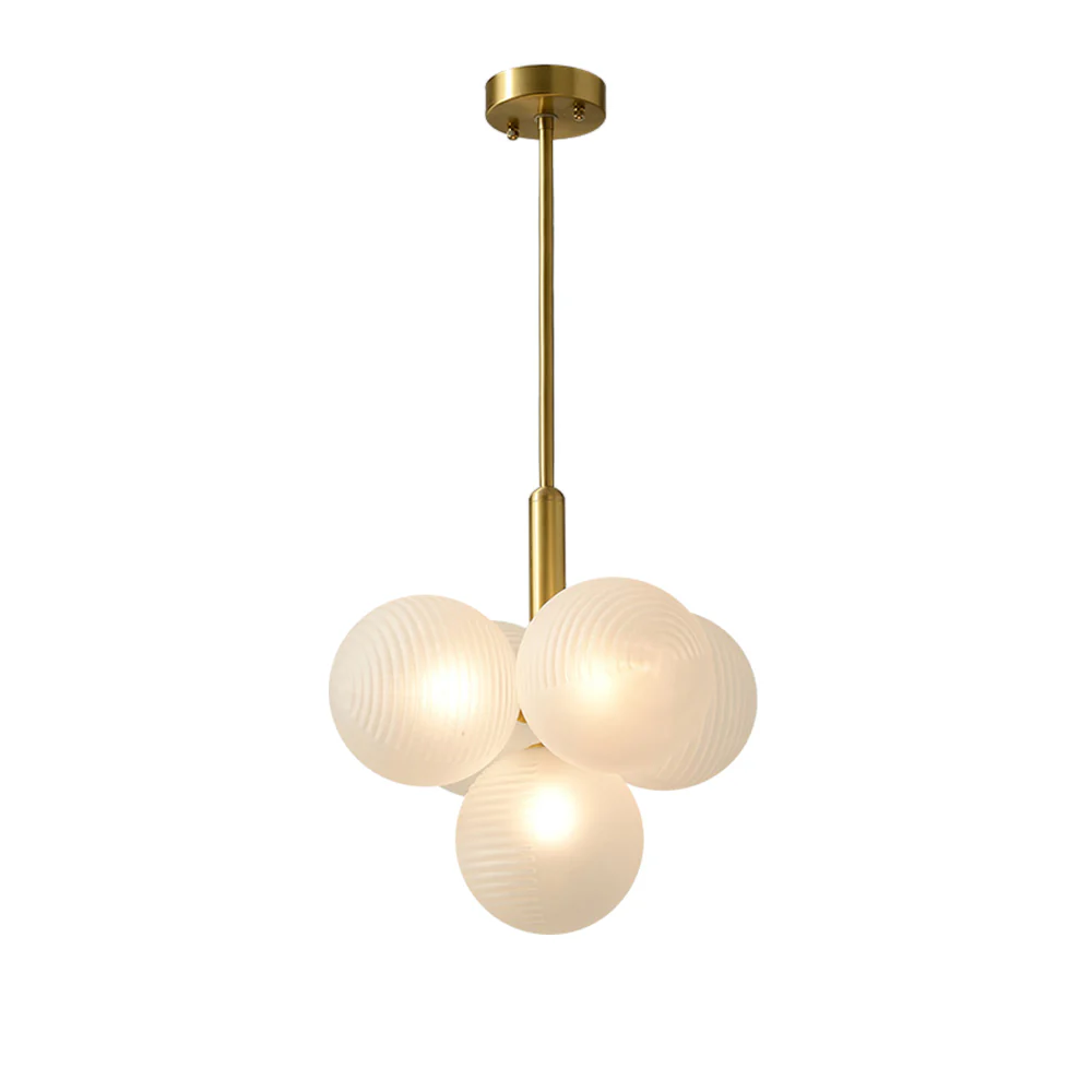 Frosted Ribbed Glass Bubble Chandelier - Image 10