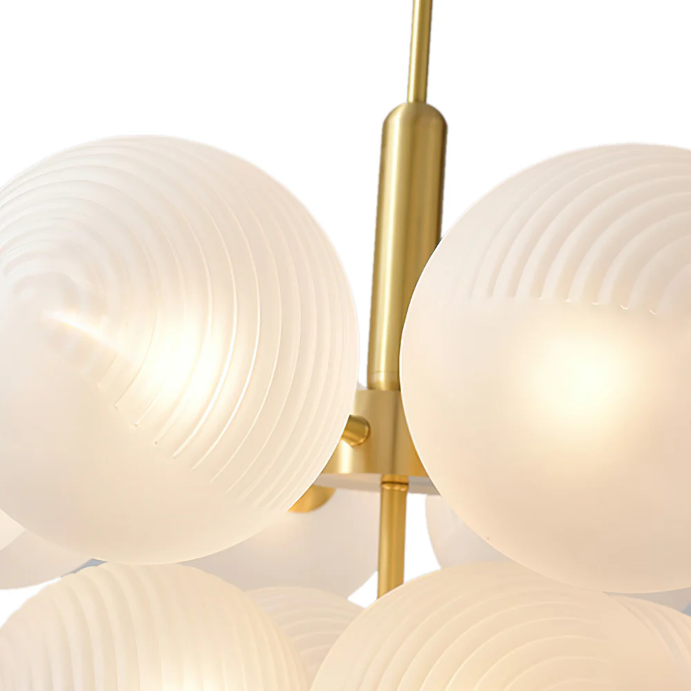 Frosted Ribbed Glass Bubble Chandelier - Image 12