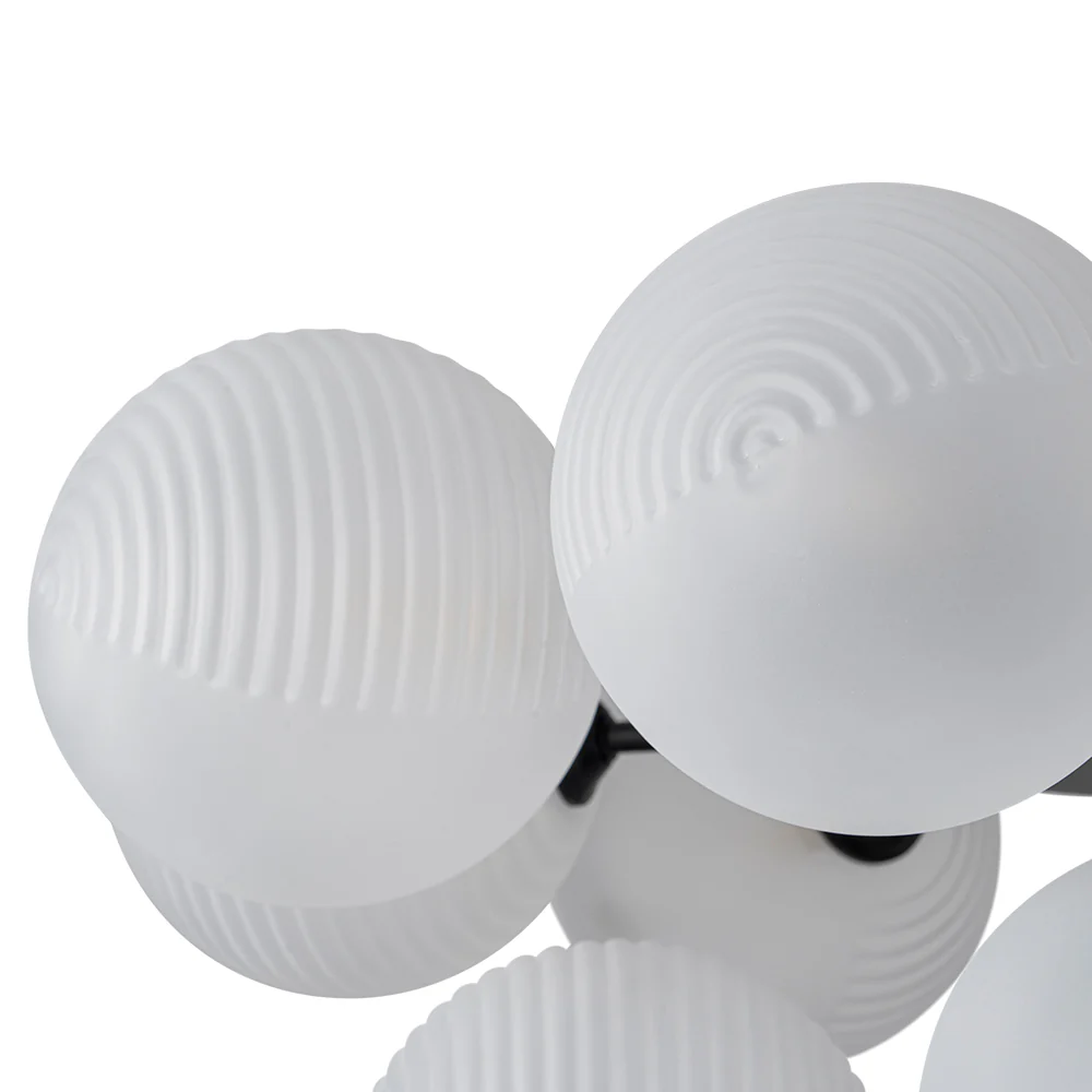 Frosted Ribbed Glass Bubble Chandelier - Image 17