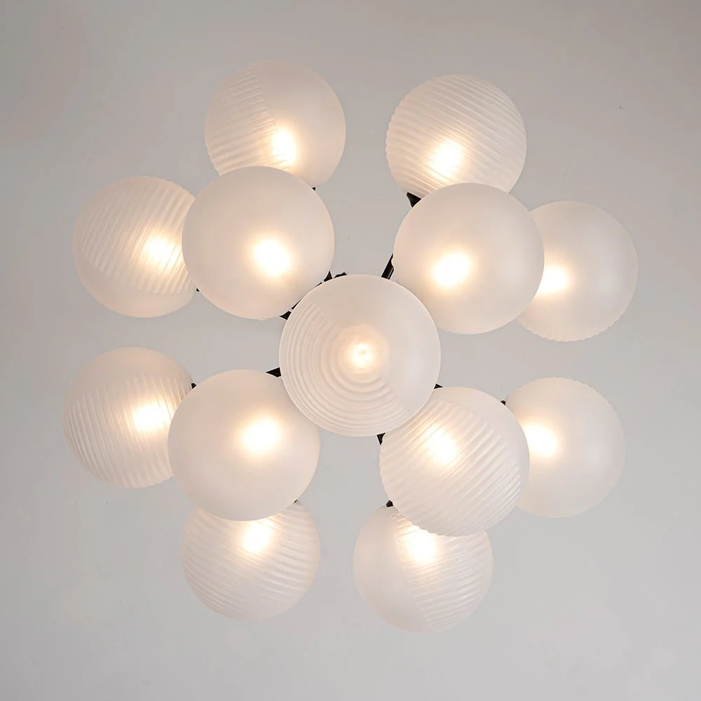 Frosted Ribbed Glass Bubble Chandelier - Image 18