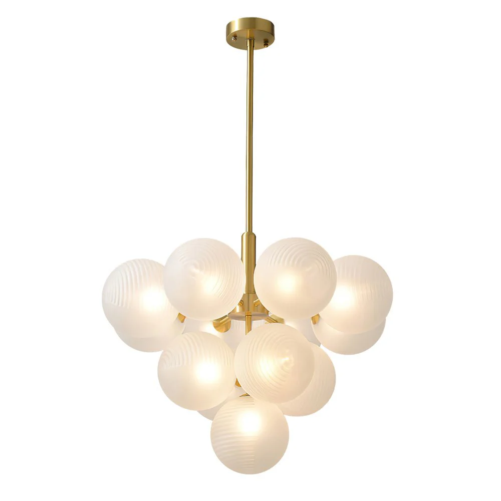 Frosted Ribbed Glass Bubble Chandelier - Image 8