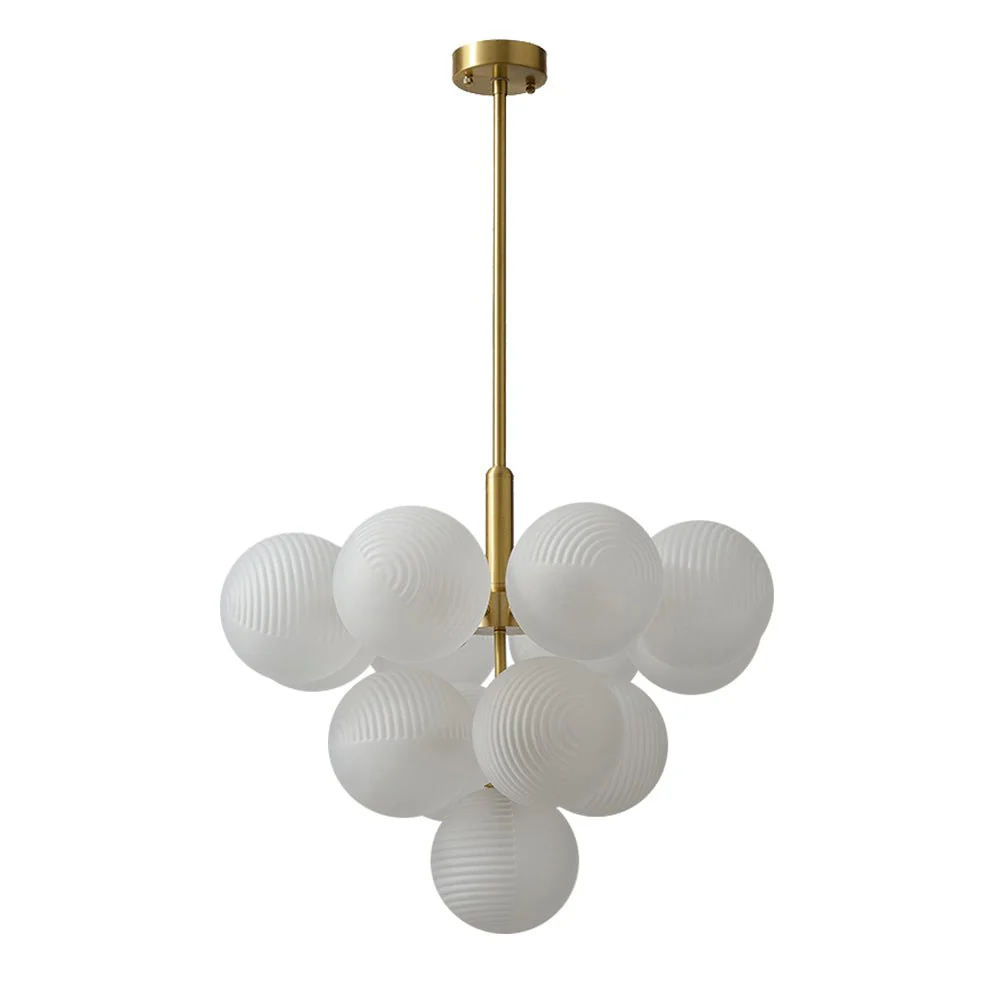 Frosted Ribbed Glass Bubble Chandelier - Image 9