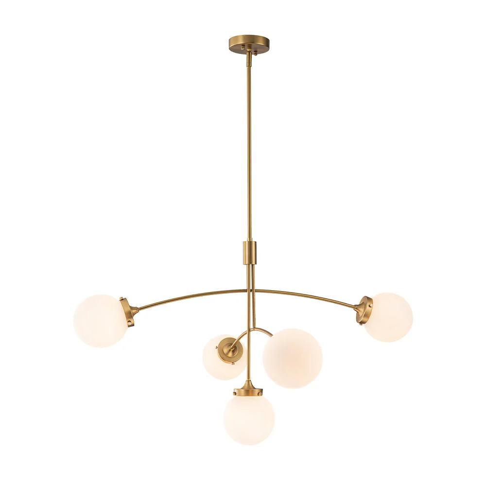 Funky 5-Light Seesaw Arched Arm Glass Globe Semi Flush Chandelier - Image 18