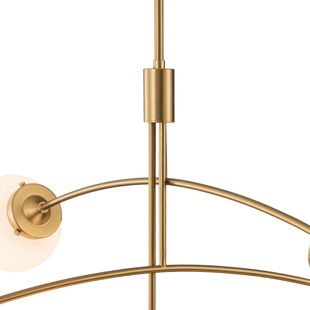 Funky 5-Light Seesaw Arched Arm Glass Globe Semi Flush Chandelier - Image 28