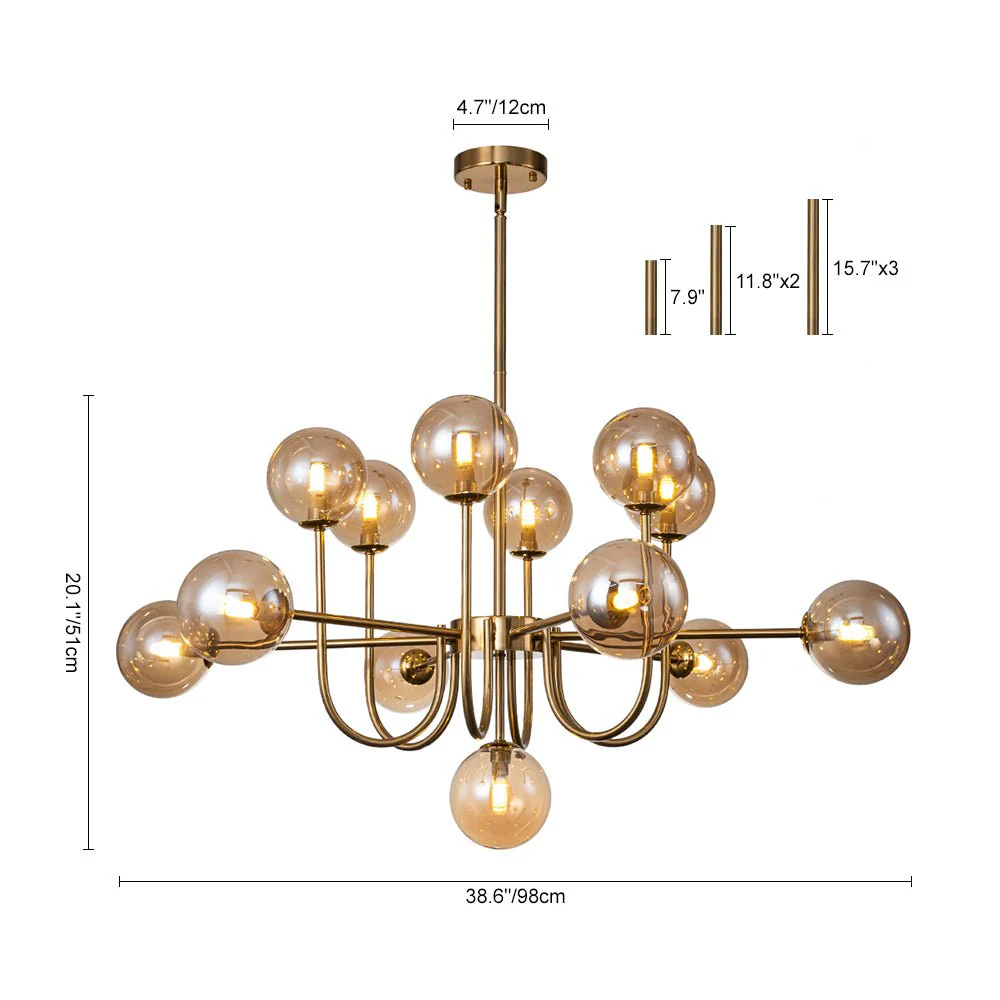(OpenBox) Glam 13-Light Sputnik Glass Globe Bubble Chandelier - Image 15