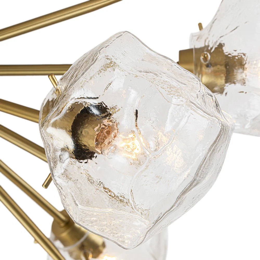 Glam Brass 9-Light Frozen Ice Style Sputnik Ceiling Light - Image 10