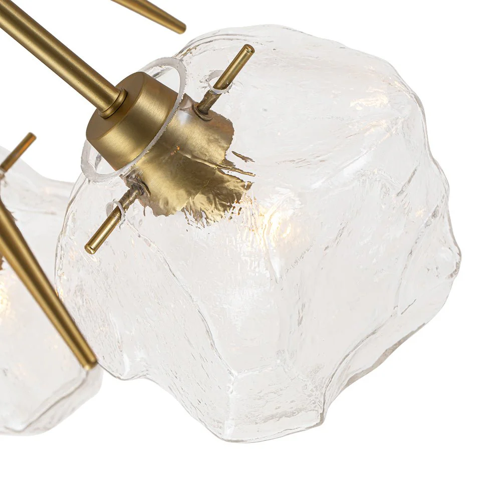 Glam Brass 9-Light Frozen Ice Style Sputnik Ceiling Light - Image 11