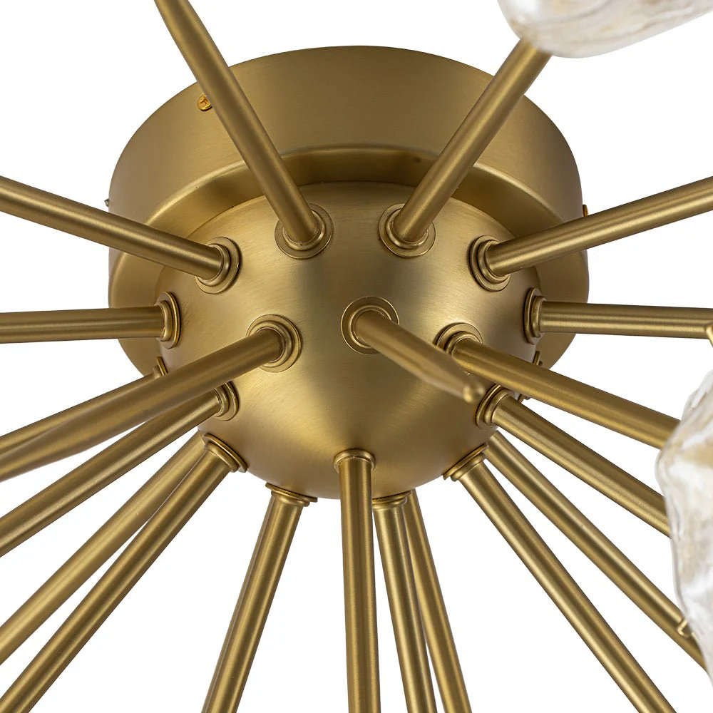 Glam Brass 9-Light Frozen Ice Style Sputnik Ceiling Light - Image 12