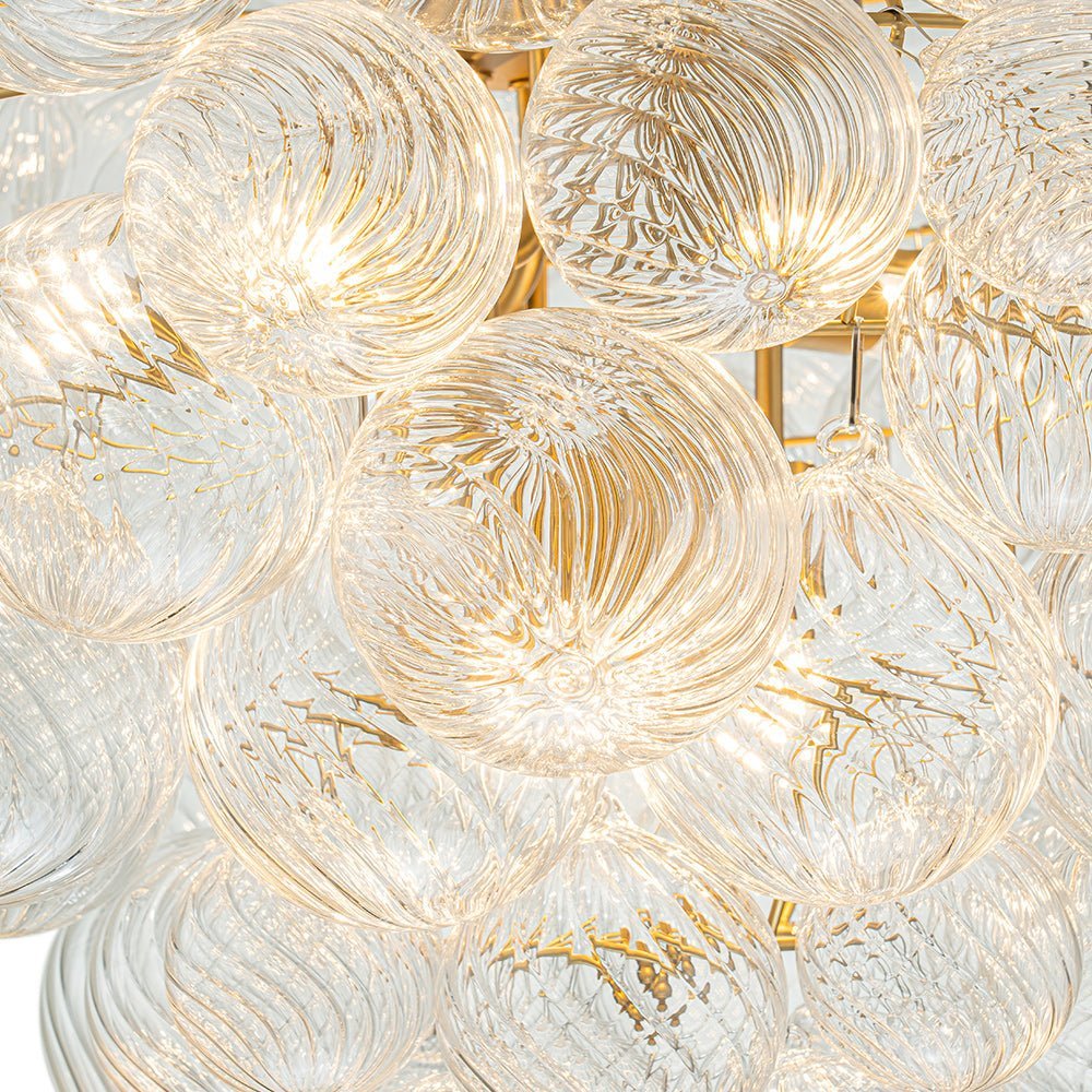 (OpenBox) Glam Brass Cluster Ribbed Glass Globe Bubble Chandelier - Image 16