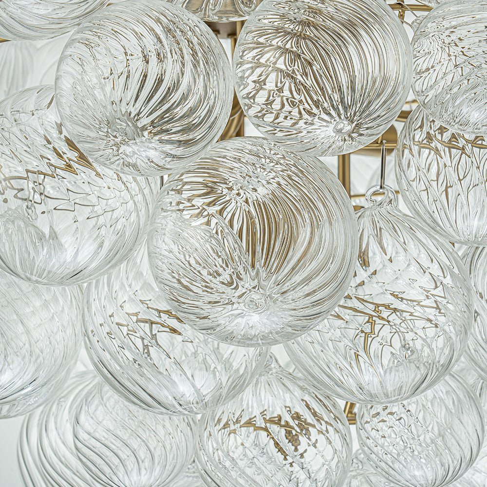 (OpenBox) Glam Brass Cluster Ribbed Glass Globe Bubble Chandelier - Image 17