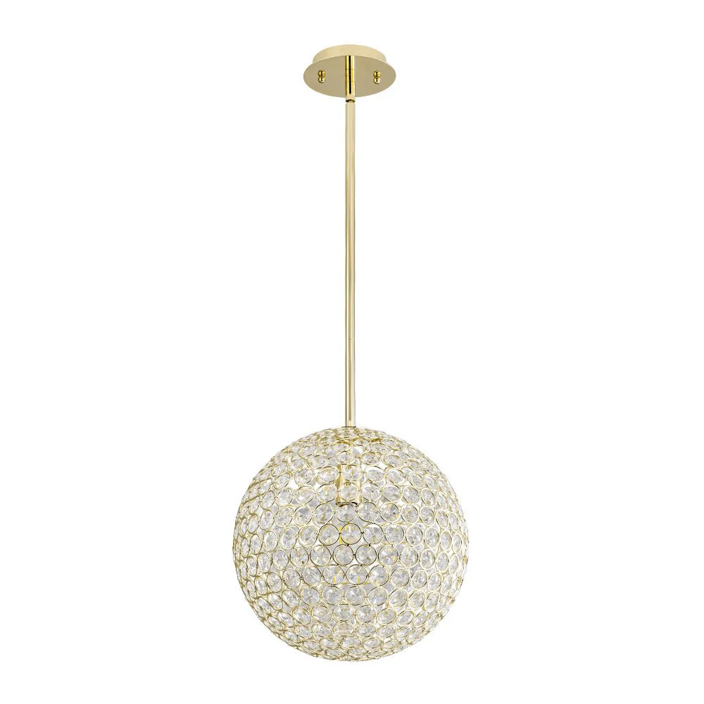 Glam Jewel Polished Gold Crystal Globe Chandelier - Image 10