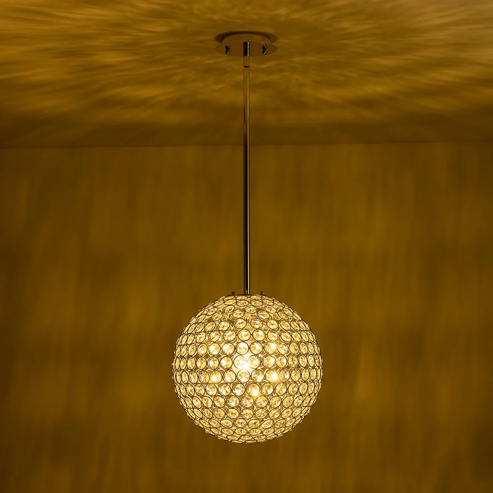 Glam Jewel Polished Gold Crystal Globe Chandelier - Image 12