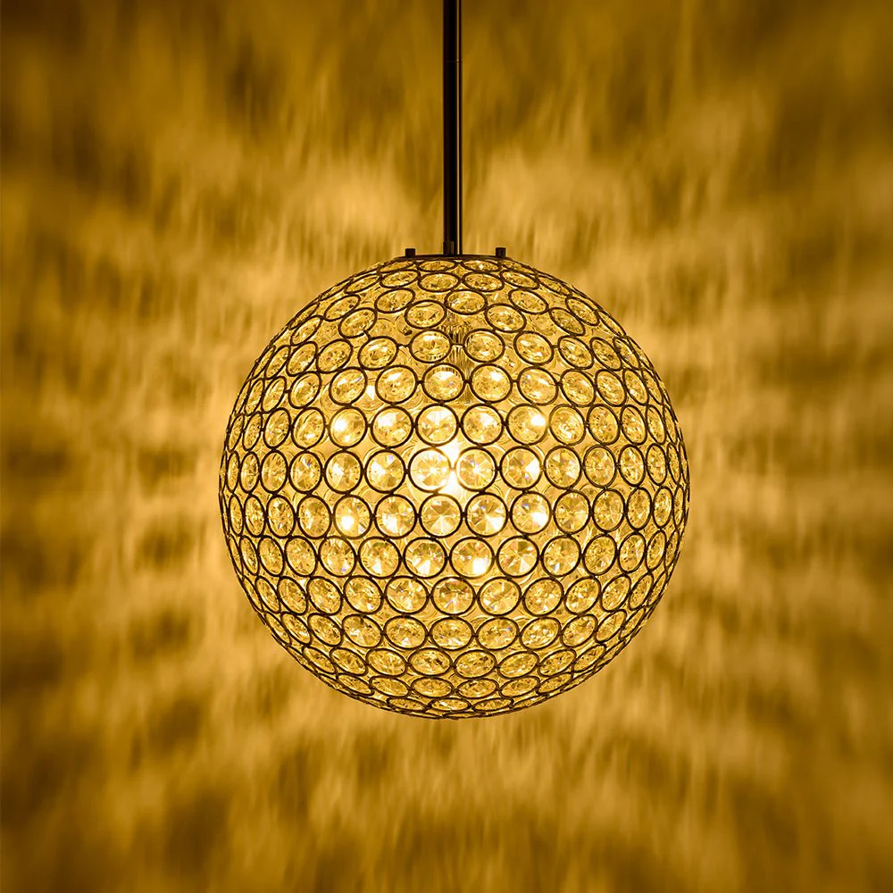Glam Jewel Polished Gold Crystal Globe Chandelier - Image 13