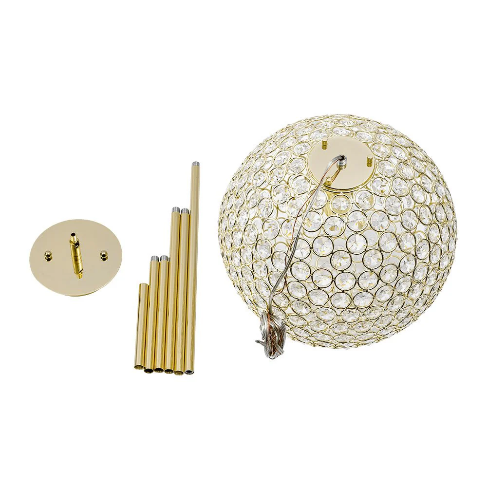 Glam Jewel Polished Gold Crystal Globe Chandelier - Image 20