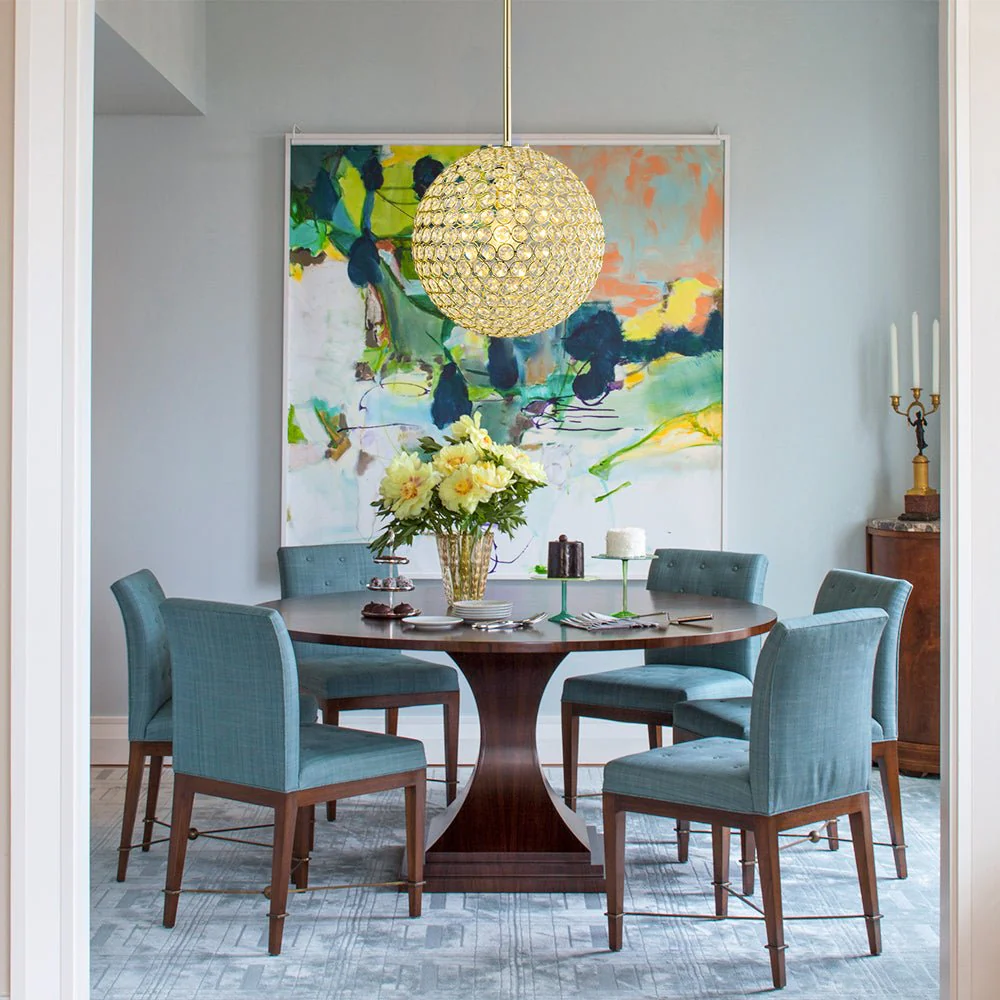 Glam Jewel Polished Gold Crystal Globe Chandelier - Image 3