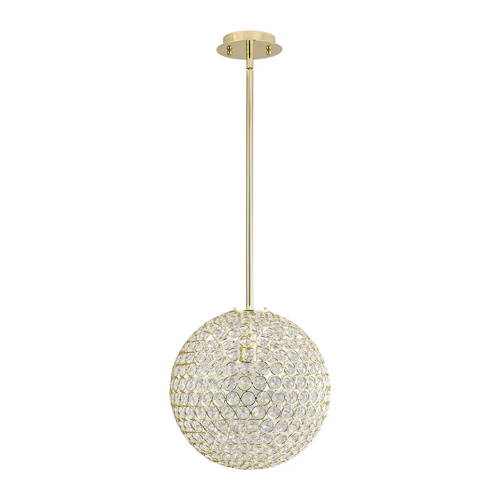 Glam Jewel Polished Gold Crystal Globe Chandelier - Image 5
