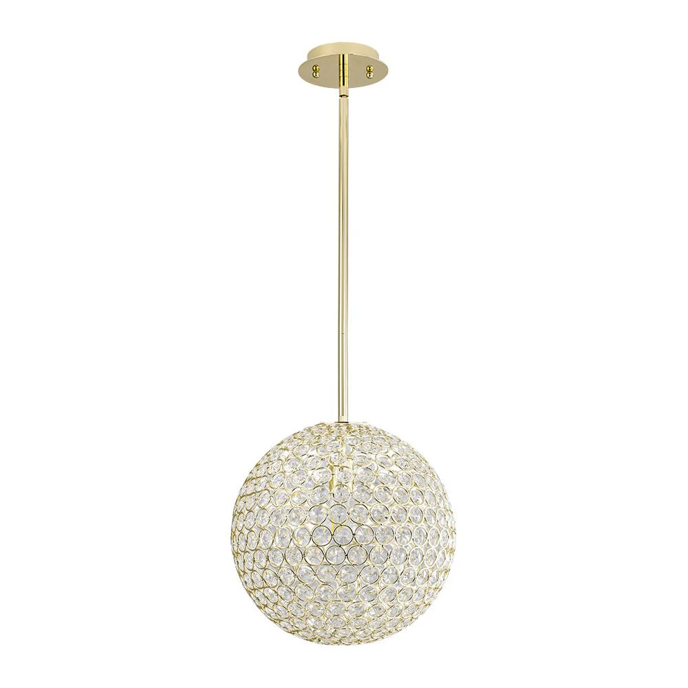 Glam Jewel Polished Gold Crystal Globe Chandelier - Image 7