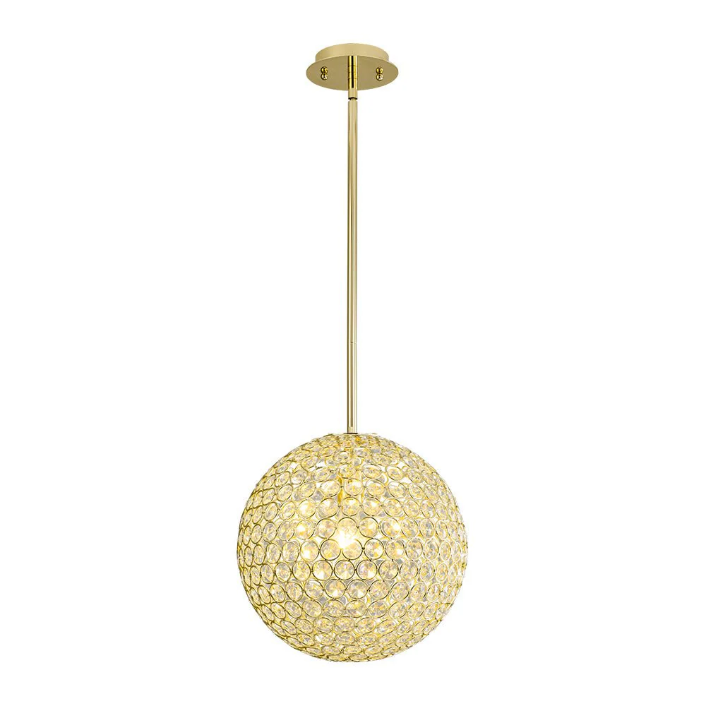 Glam Jewel Polished Gold Crystal Globe Chandelier - Image 8