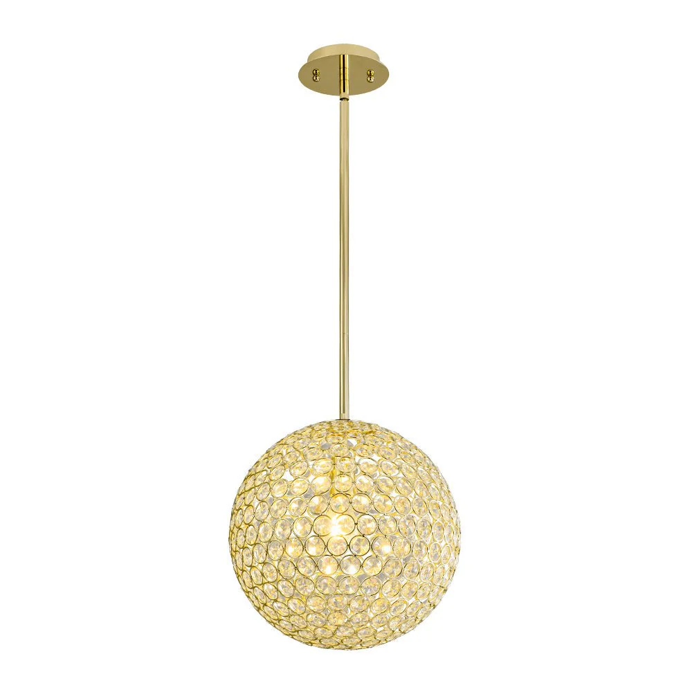 Glam Jewel Polished Gold Crystal Globe Chandelier - Image 9