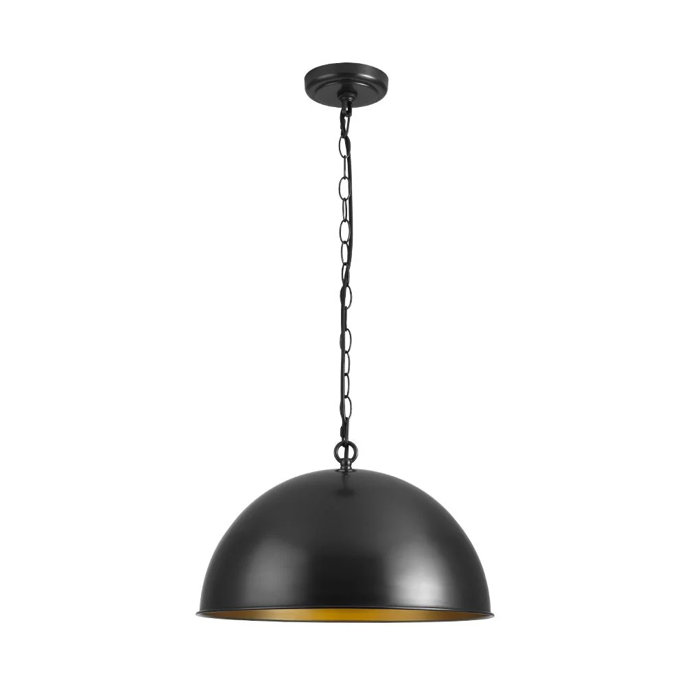 Industrial Farmhouse Black Iron Oversized Dome Pendant Light - Image 12