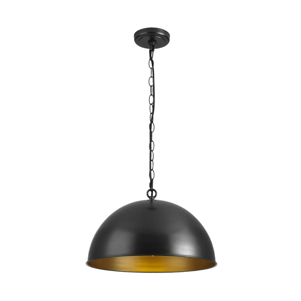 Industrial Farmhouse Black Iron Oversized Dome Pendant Light - Image 13