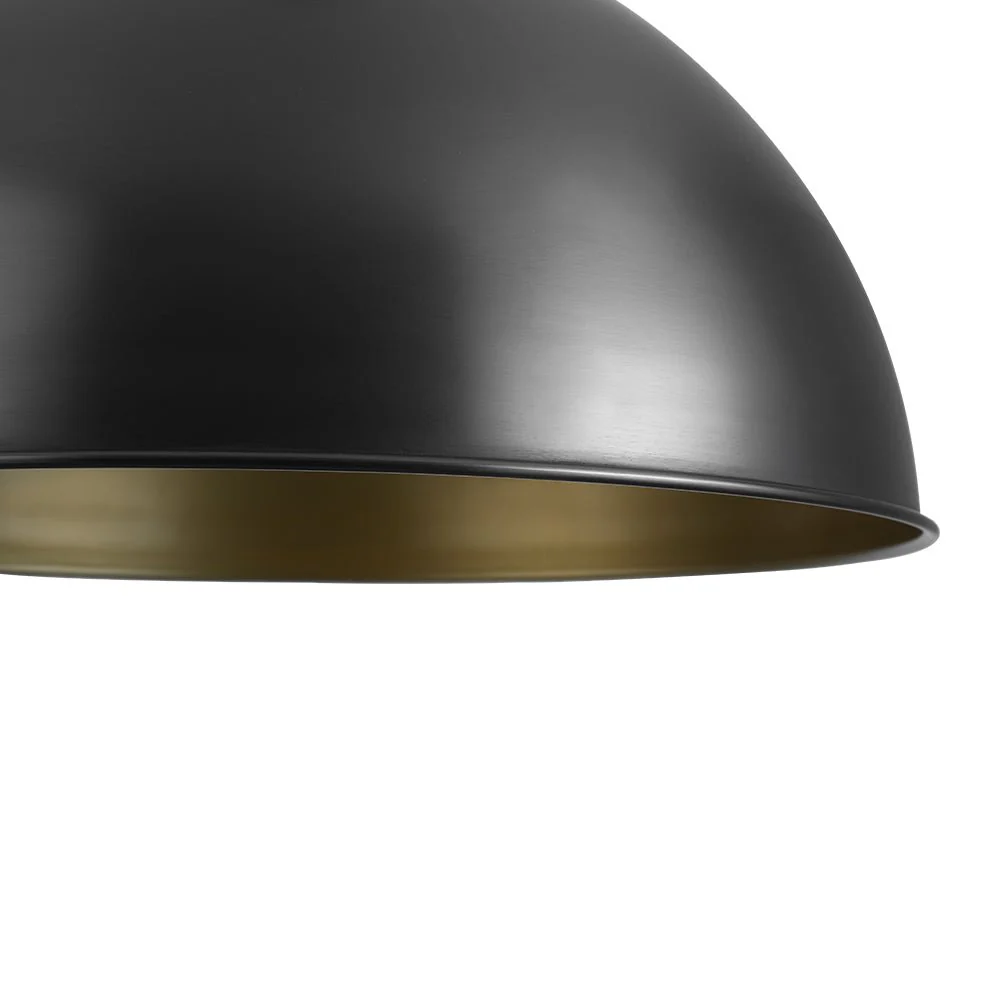 Industrial Farmhouse Black Iron Oversized Dome Pendant Light - Image 16