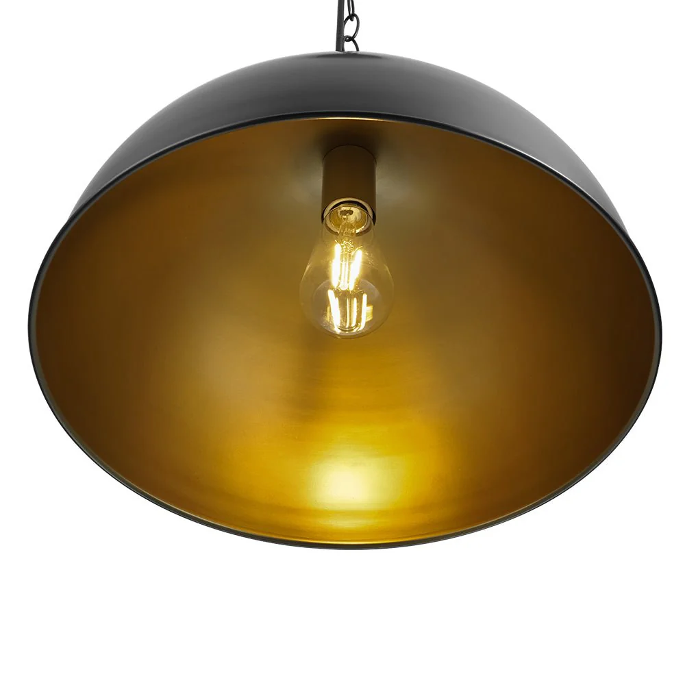 Industrial Farmhouse Black Iron Oversized Dome Pendant Light - Image 17