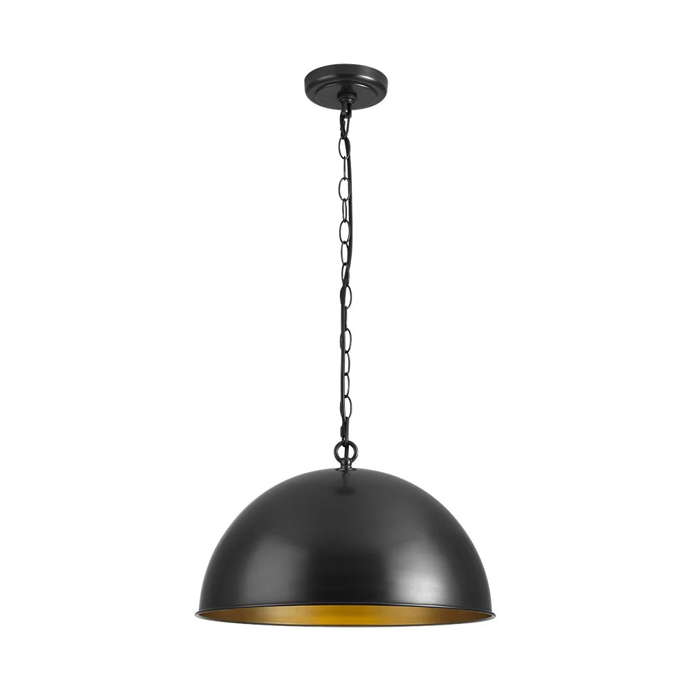 Industrial Farmhouse Black Iron Oversized Dome Pendant Light - Image 18