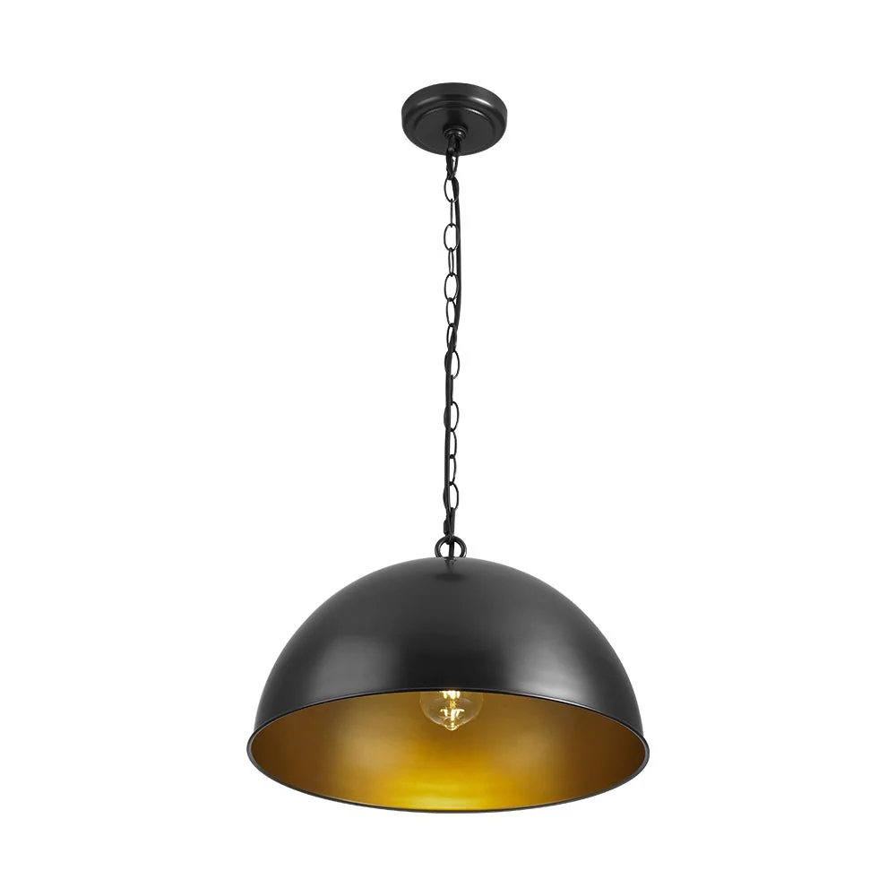 Industrial Farmhouse Black Iron Oversized Dome Pendant Light - Image 20