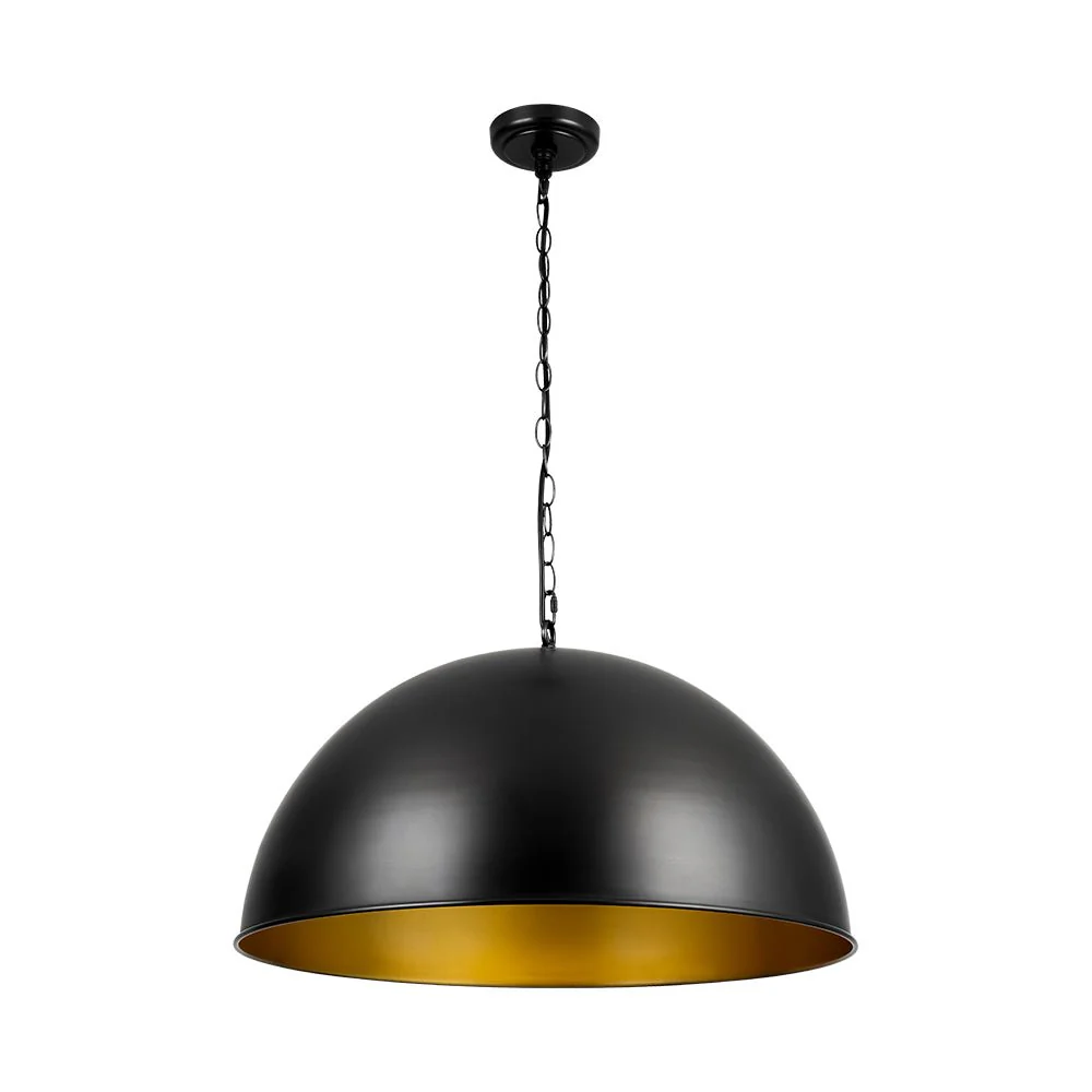Industrial Farmhouse Black Iron Oversized Dome Pendant Light - Image 6