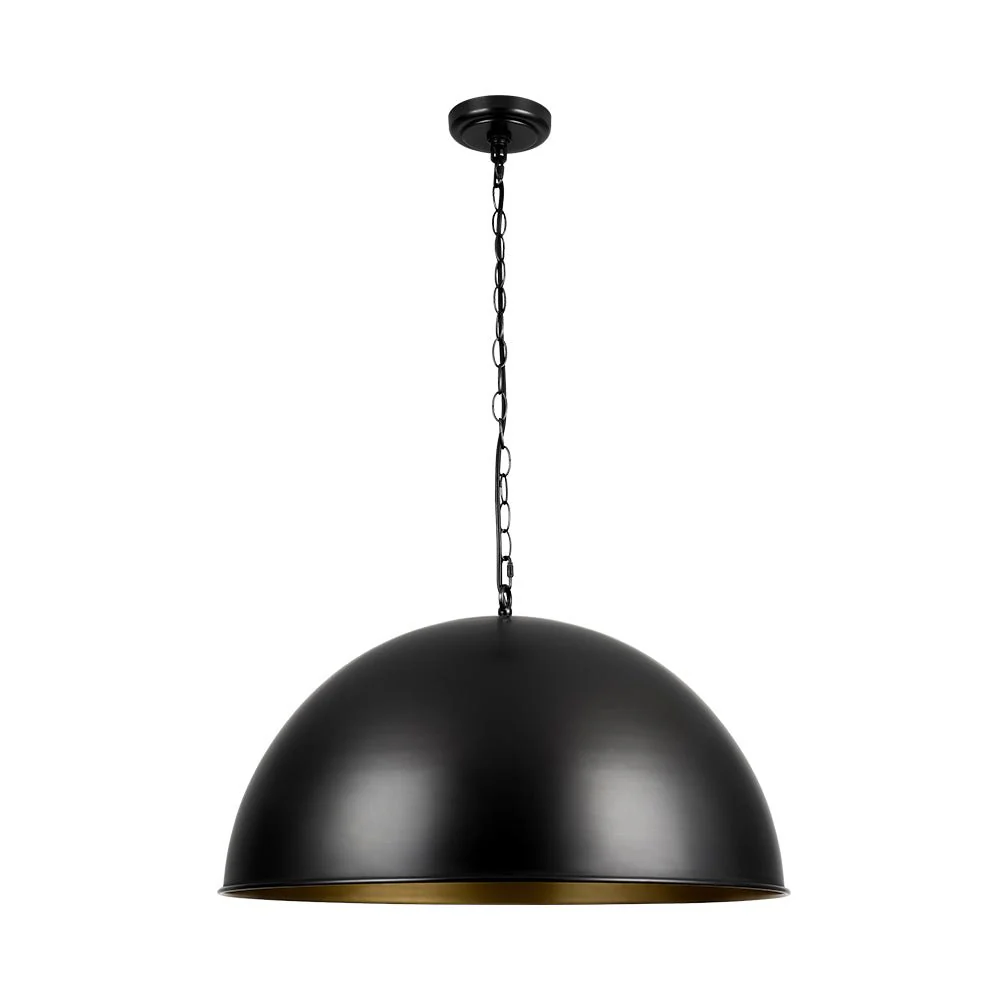 Industrial Farmhouse Black Iron Oversized Dome Pendant Light - Image 7