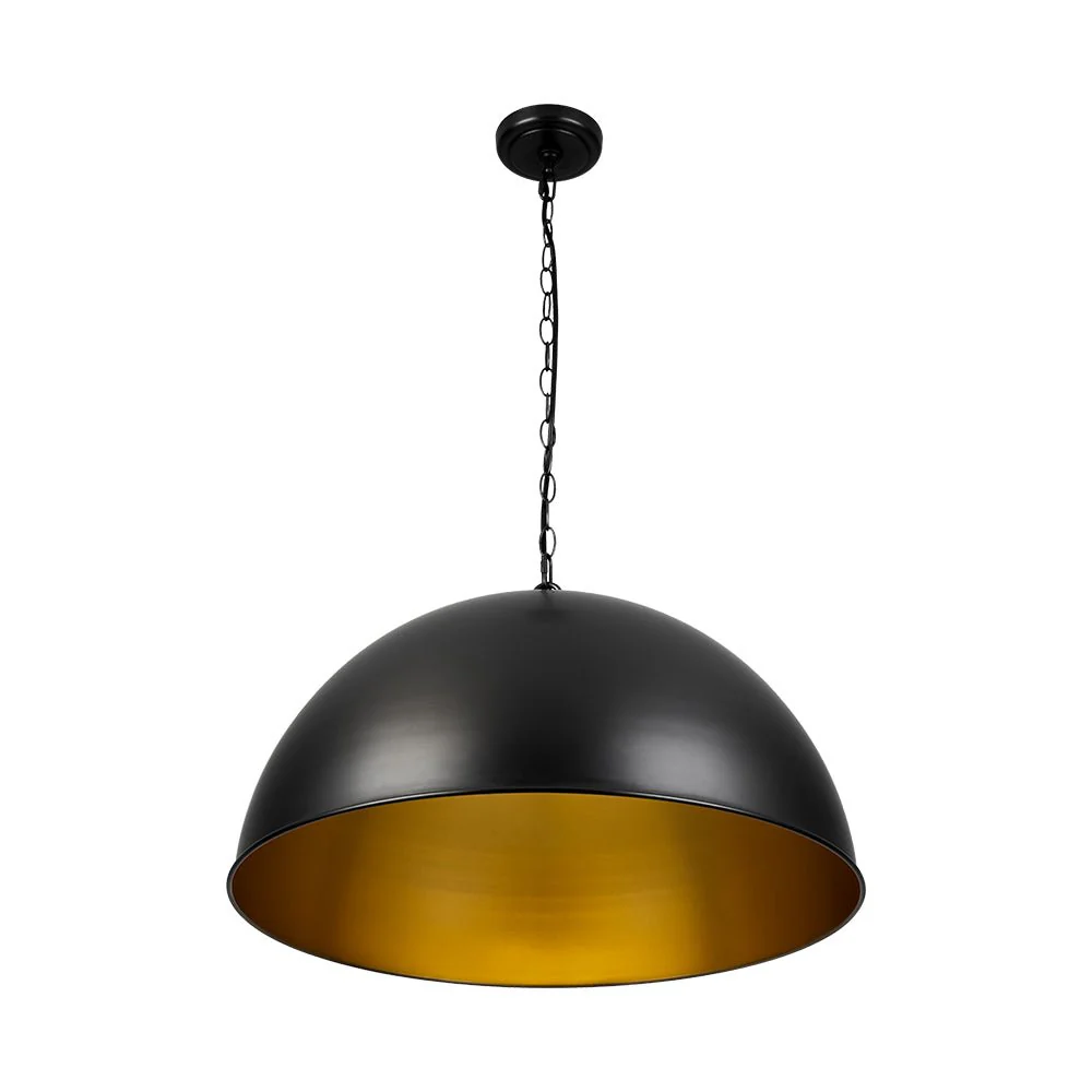 Industrial Farmhouse Black Iron Oversized Dome Pendant Light - Image 8