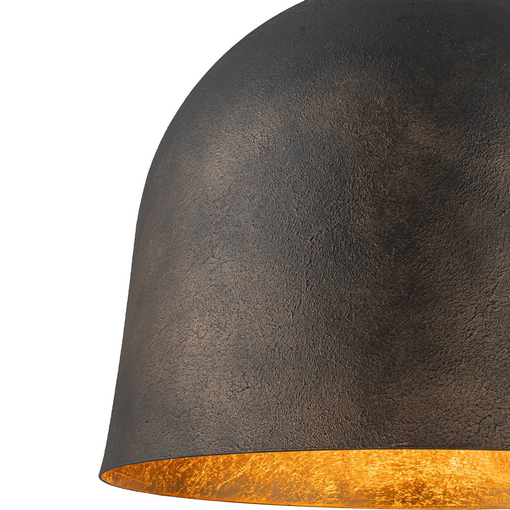 Industrial Oversized Iron Bell Dome Pendant Light Black Gold Powder - Image 10