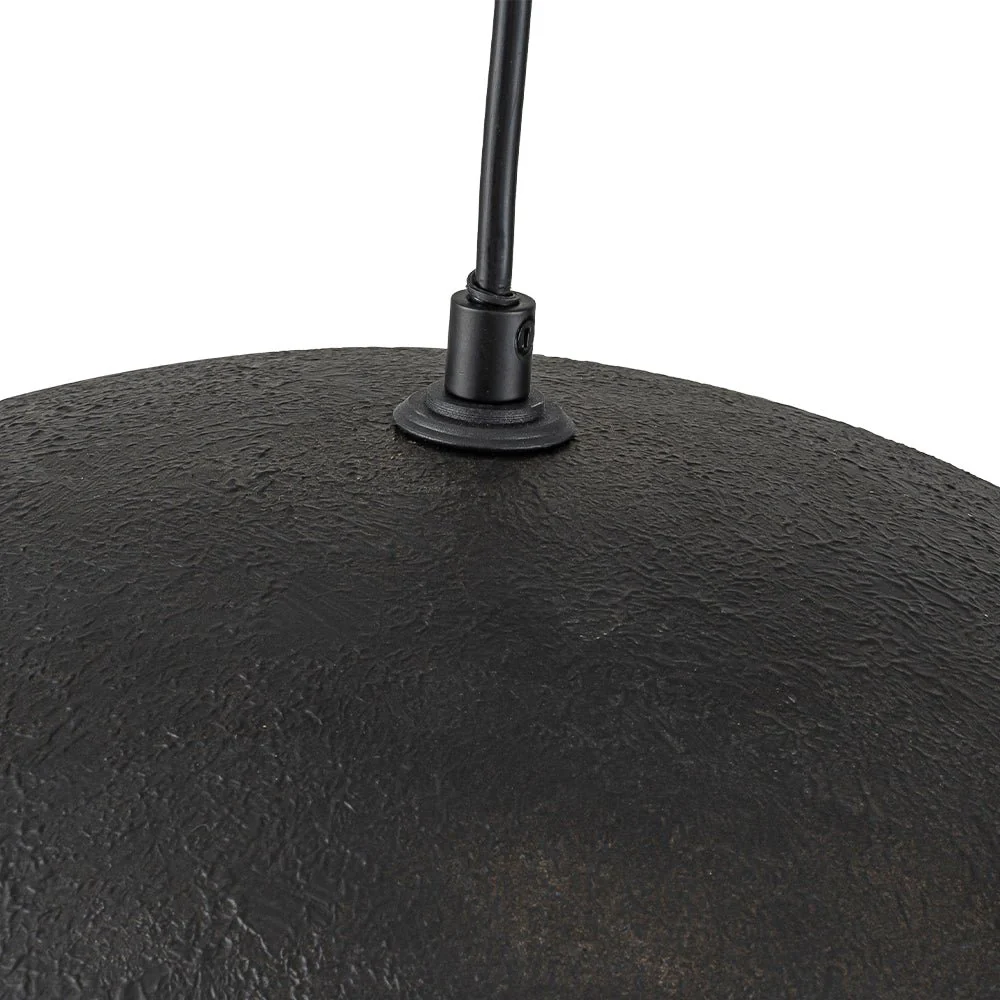 Industrial Oversized Iron Bell Dome Pendant Light Black Gold Powder - Image 11