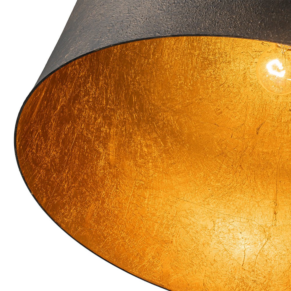 Industrial Oversized Iron Bell Dome Pendant Light Black Gold Powder - Image 8