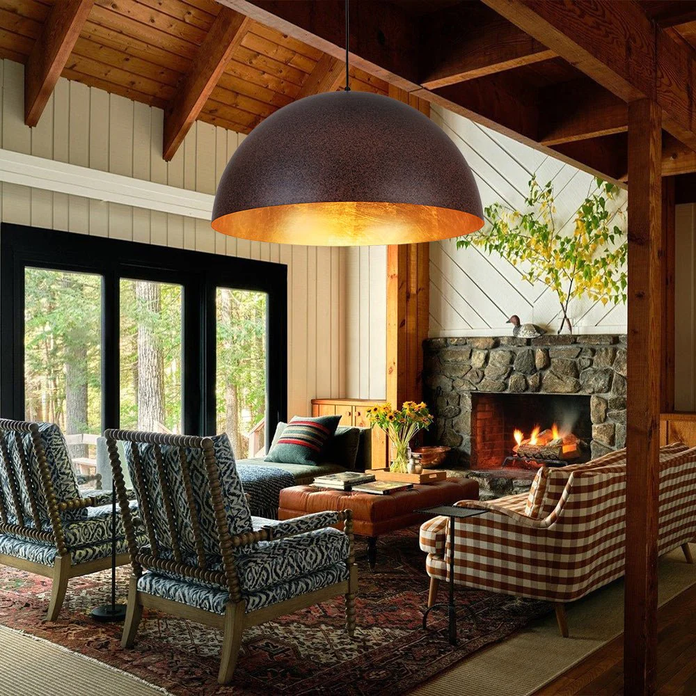 Industrial Oversized Large Metal Dome Pendant Light - Image 14