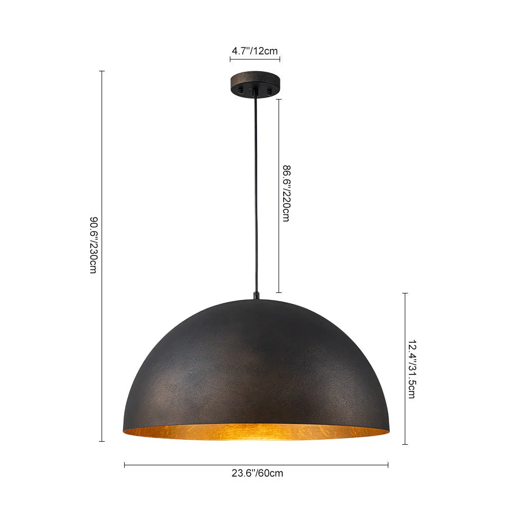 Industrial Oversized Large Metal Dome Pendant Light - Image 16