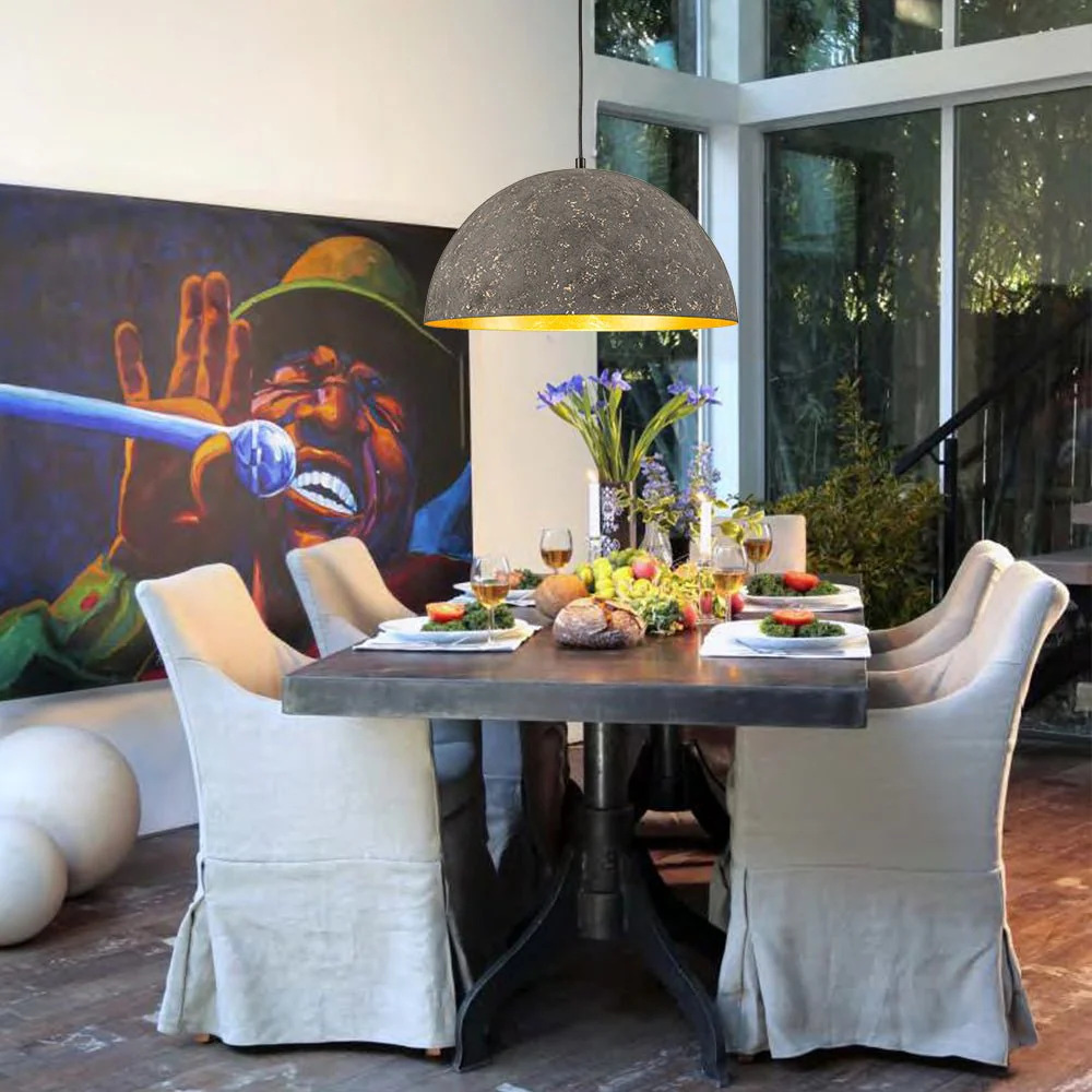 Industrial Oversized Large Metal Dome Pendant Light - Image 3