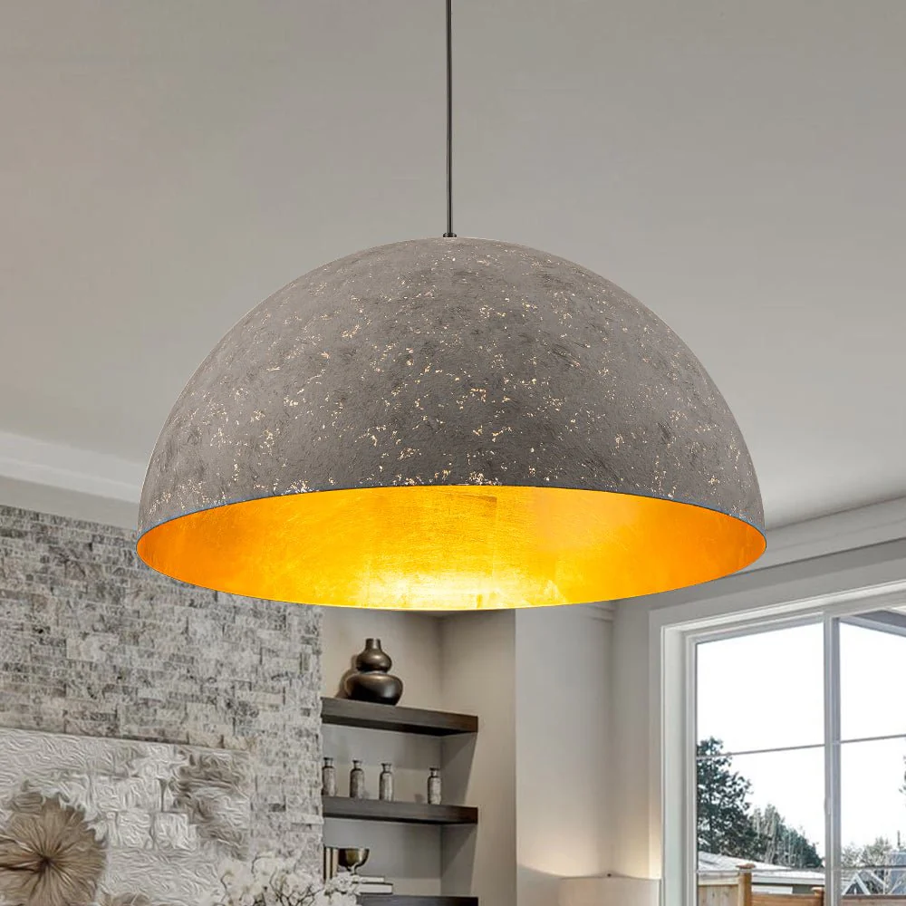 Industrial Oversized Large Metal Dome Pendant Light - Image 4
