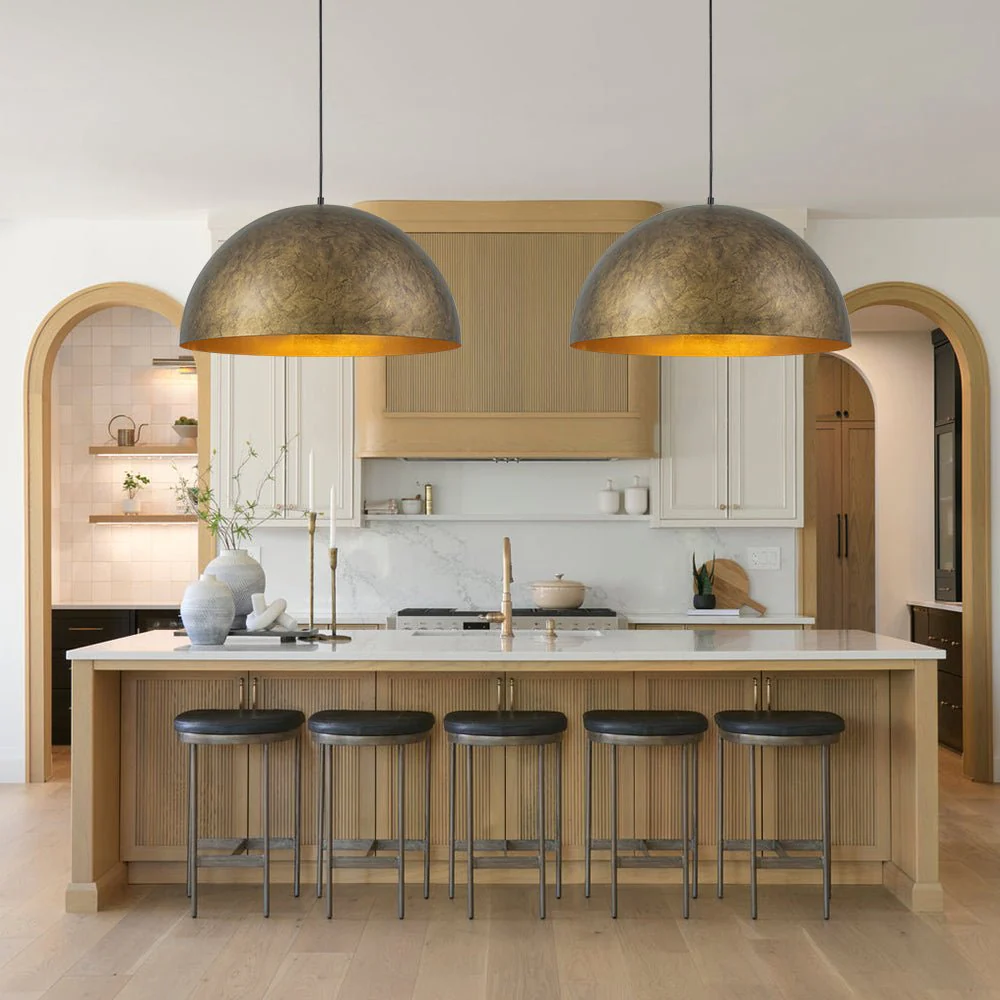 Industrial Oversized Large Metal Dome Pendant Light - Image 7