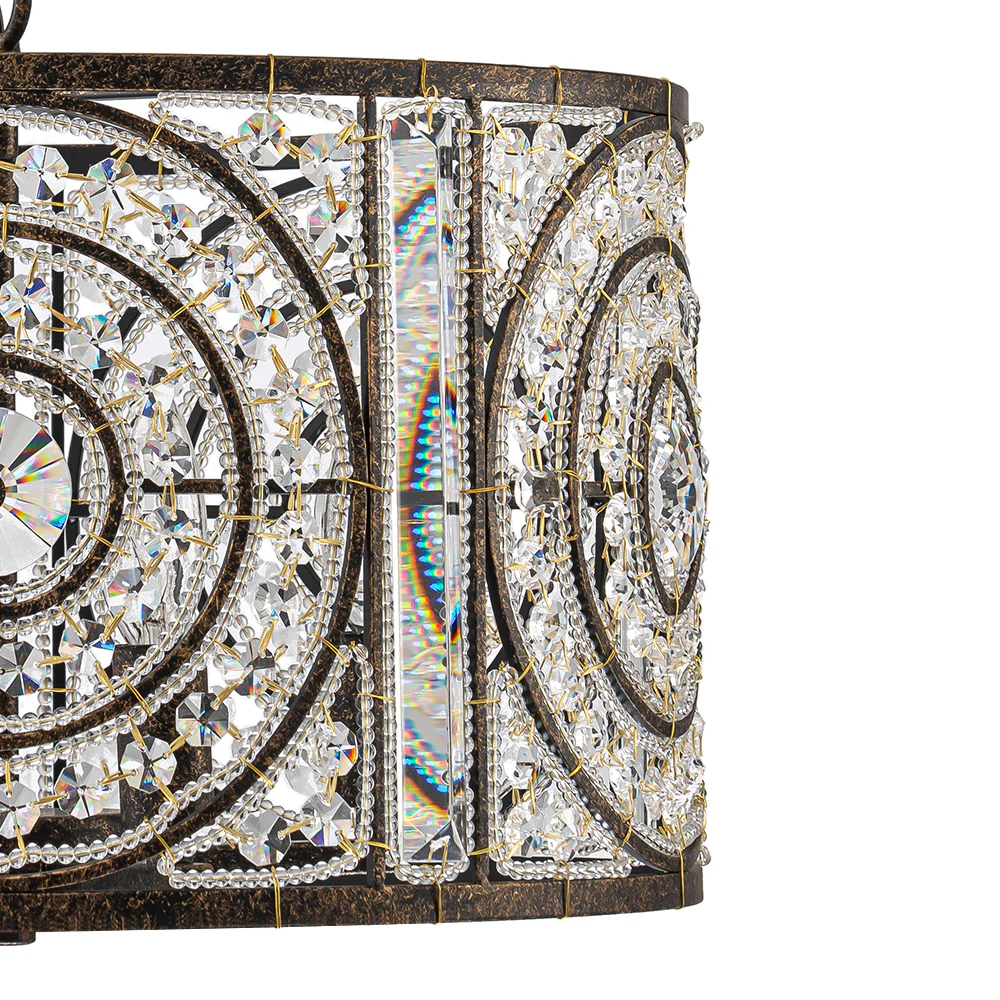 Luxe Moroccan Antique Crystal Drum Cage Chandelier - Image 14