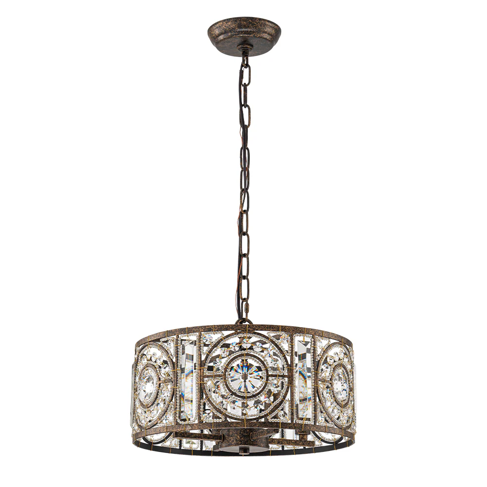 Luxe Moroccan Antique Crystal Drum Cage Chandelier - Image 18