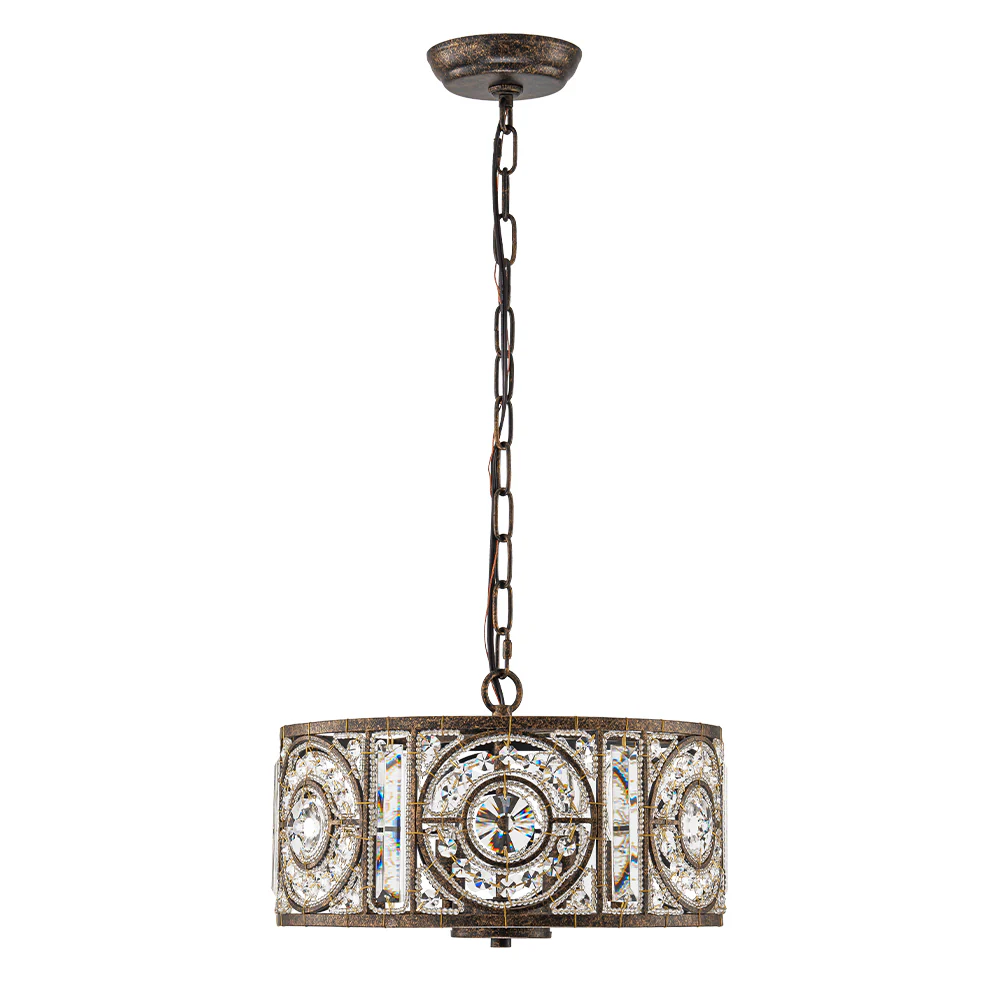 Luxe Moroccan Antique Crystal Drum Cage Chandelier - Image 19
