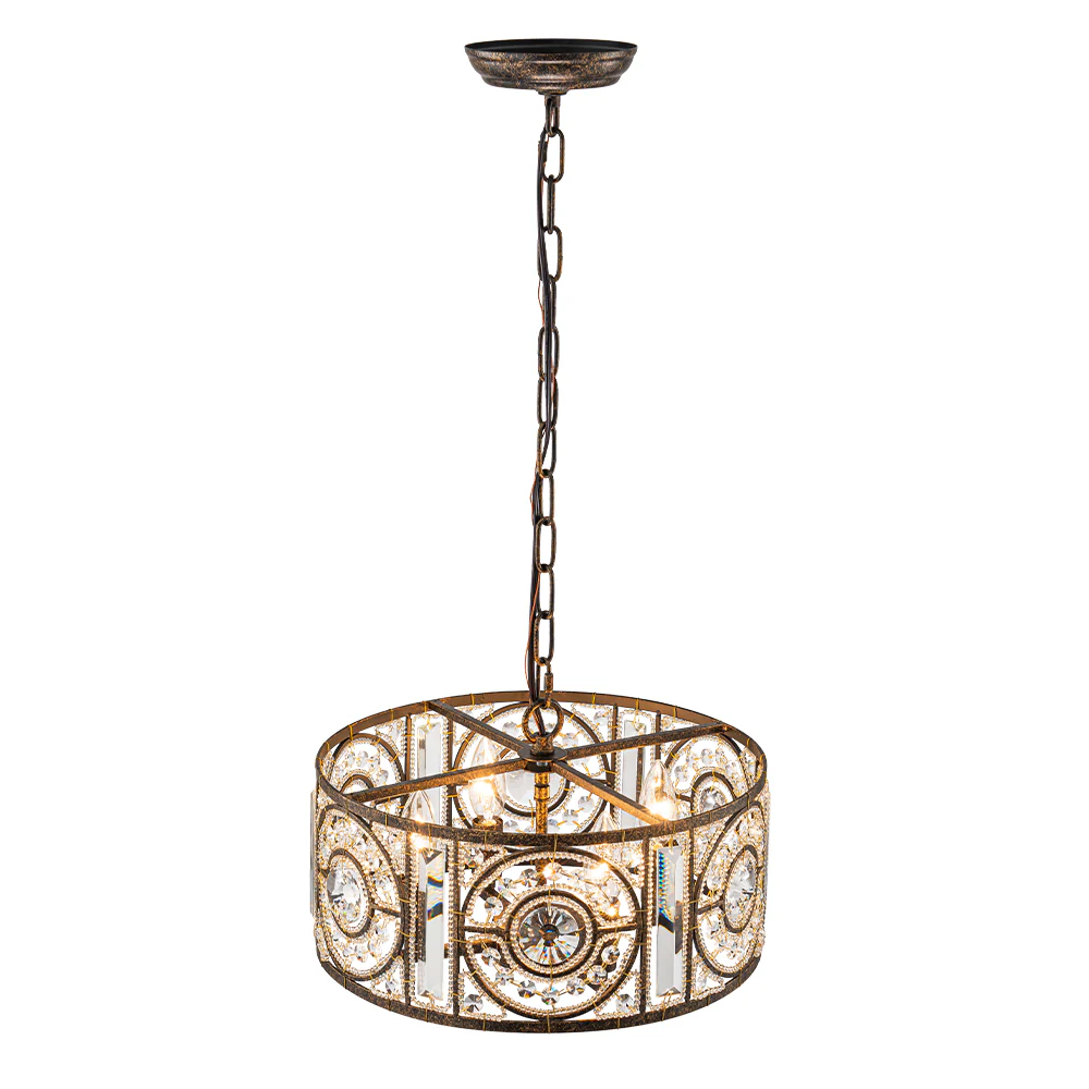 Luxe Moroccan Antique Crystal Drum Cage Chandelier - Image 20