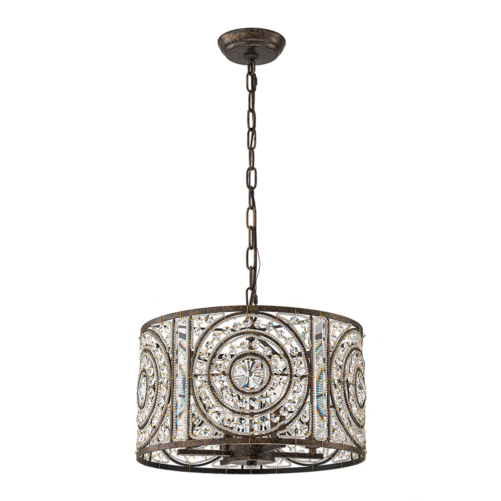 Luxe Moroccan Antique Crystal Drum Cage Chandelier - Image 6