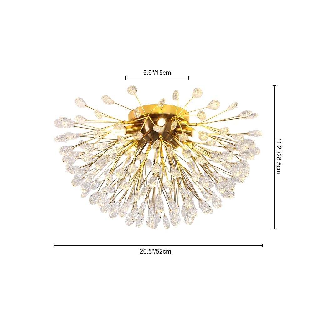 Luxury Bloom Dandelion Crystal Semi Flush Mount - Image 13