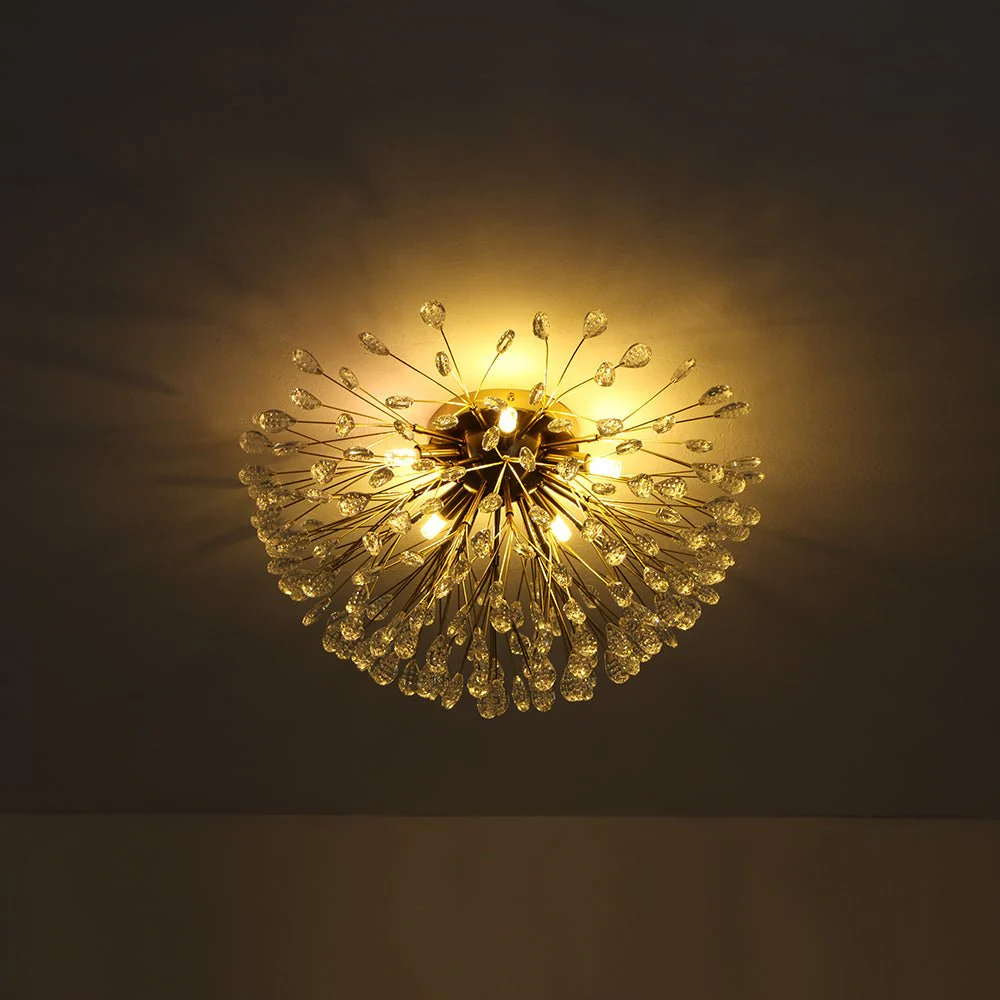 Luxury Bloom Dandelion Crystal Semi Flush Mount - Image 18
